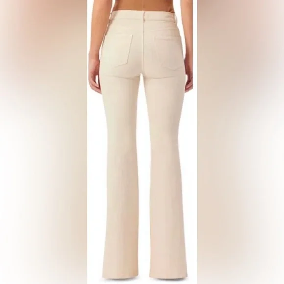 DL1961 Bridget Instasculpt High Rise Bootcut Hem Split Jeans Ecru Size 26 - Picture 13 of 17